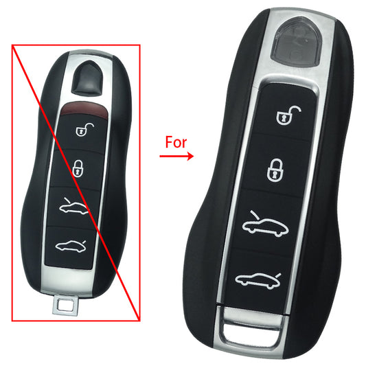 Autoschlüssel Gehäuse für Funk Schlüssel Keyless Go geeignet für Porsche 4 Tasten Umbausatz (angepasst auf aktuelle Schlüsselform)