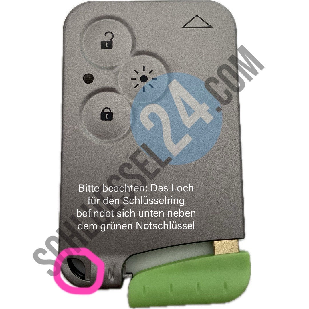 Kartenschlüssel silber, Autoschlüssel Gehäuse Funk geeignet für Renault Scenic II, Megane II, Velsatis, Espace 4, Laguna mit 3 Tasten