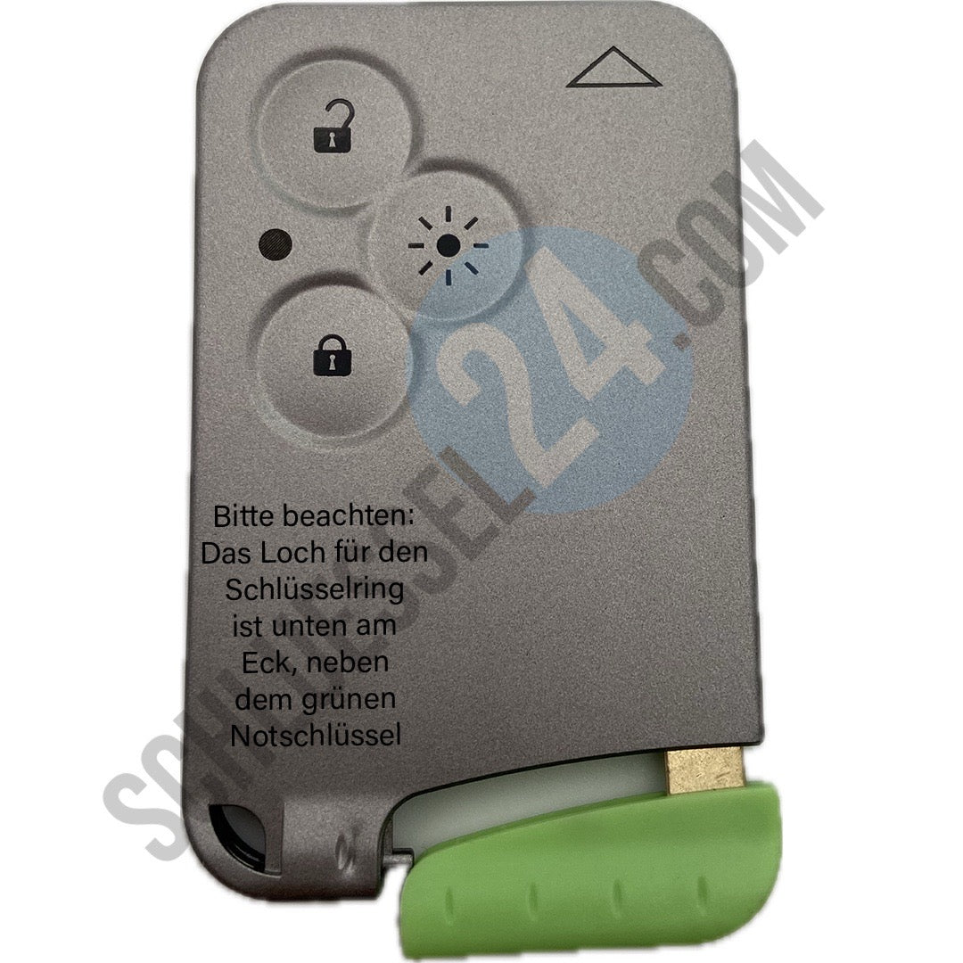 Kartenschlüssel silber, Autoschlüssel Gehäuse Funk geeignet für Renault Scenic II, Megane II, Velsatis, Espace 4, Laguna mit 3 Tasten