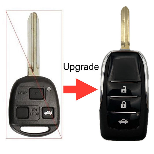Autoschlüssel Gehäuse UPGRADE für Funk Klappschlüssel geeignet für Toyota 2 Taster und 3 Taster