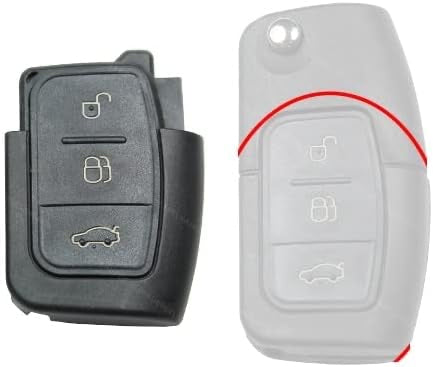 Autoschlüssel Gehäuse für Funk Klappschlüssel geeignet für FORD 3 Taster (Nur Funkeinheit)