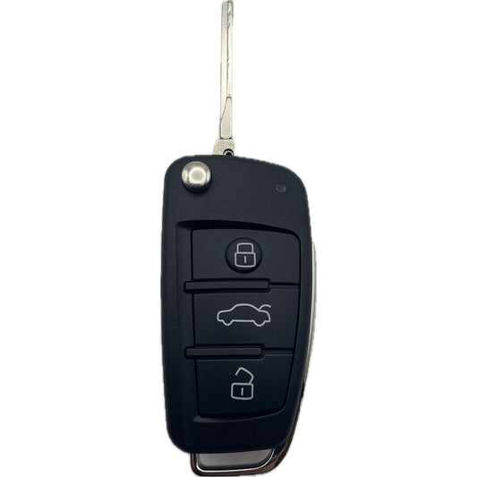 Autoschlüssel komplett Funk Klappschlüssel kompatibel für AUDI mit 3 Tasten 8F0 837 220 D, R für A6, Q7 noch nicht fertig