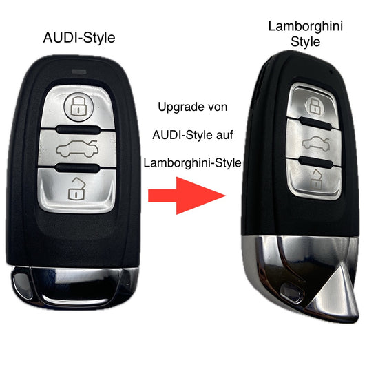 Autoschlüssel Gehäuse Upgrade auf Lamborghini-Style für Funk Slot Schlüssel geeignet für AUDI 3 Taster