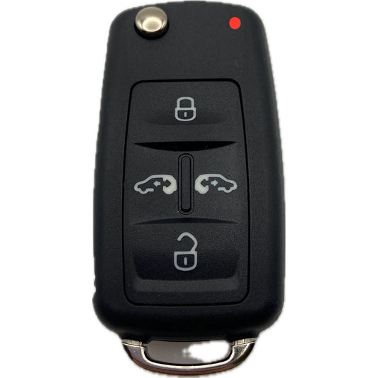 Autoschlüssel Gehäuse für Funk Klappschlüssel geeignet für VW 4 Tasten Sharan, Alhambra, Multivan