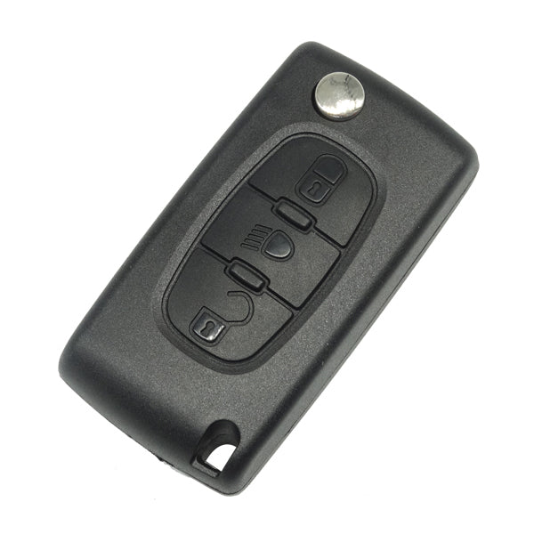 Autoschlüssel Gehäuse für Funk Klappschlüssel geeignet für Citroen, Peugeot 3 Taster