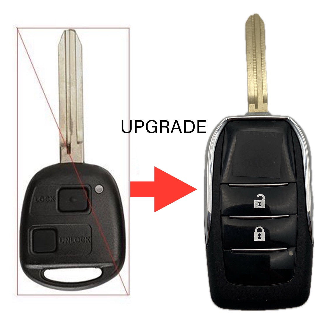 Autoschlüssel Gehäuse UPGRADE für Funk Klappschlüssel geeignet für Toyota 2 Taster und 3 Taster