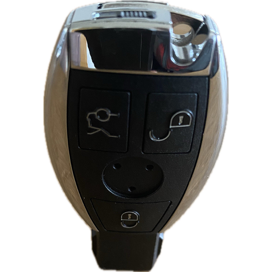 Autoschlüssel Gehäuse (neue Form mit Chrom) geeignet für Mercedes Benz 3 Taster