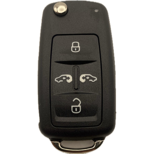 Autoschlüssel komplett mit Platine Funk Klappschlüssel kompatibel für VW 5 Tasten 5K0 837 202
