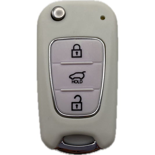 Autoschlüssel Gehäuse für Funk Klappschlüssel geeignet für Hyundai, KIA (weiss)