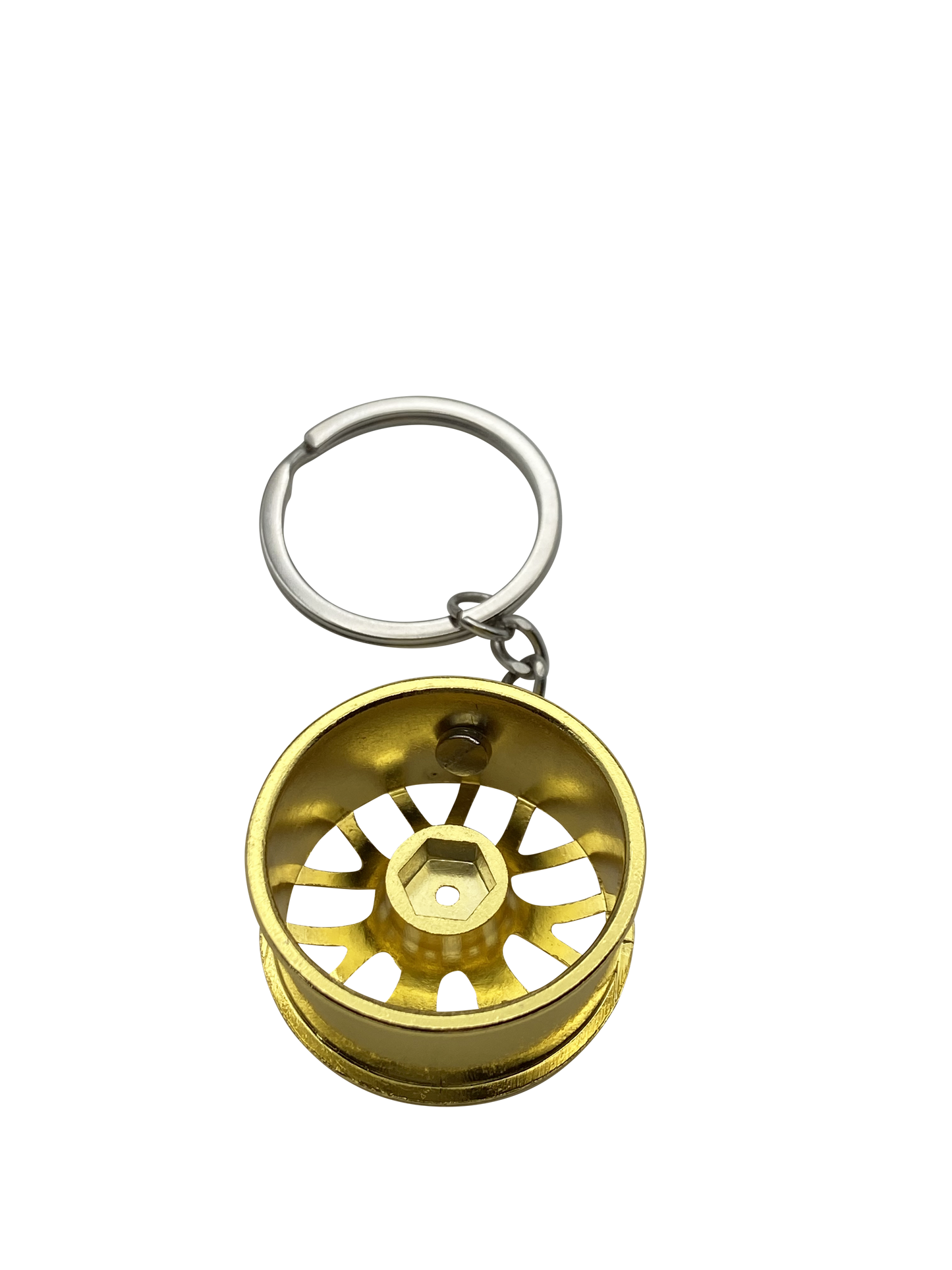 Schlüsselanhänger Design Felge in Gold