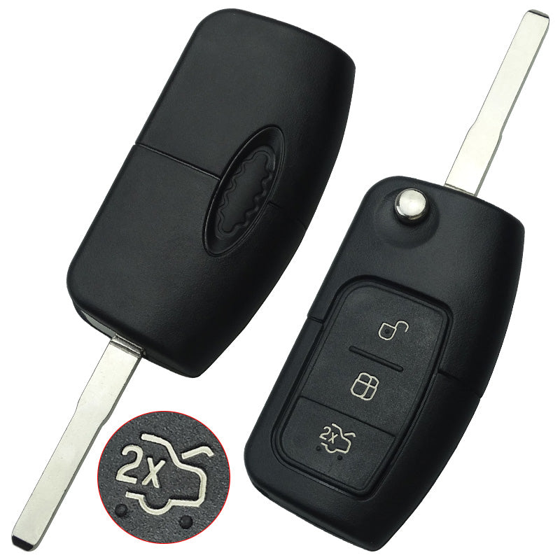 Autoschlüssel Gehäuse für Funk Klappschlüssel geeignet für FORD 3 Tast –  schluessel24