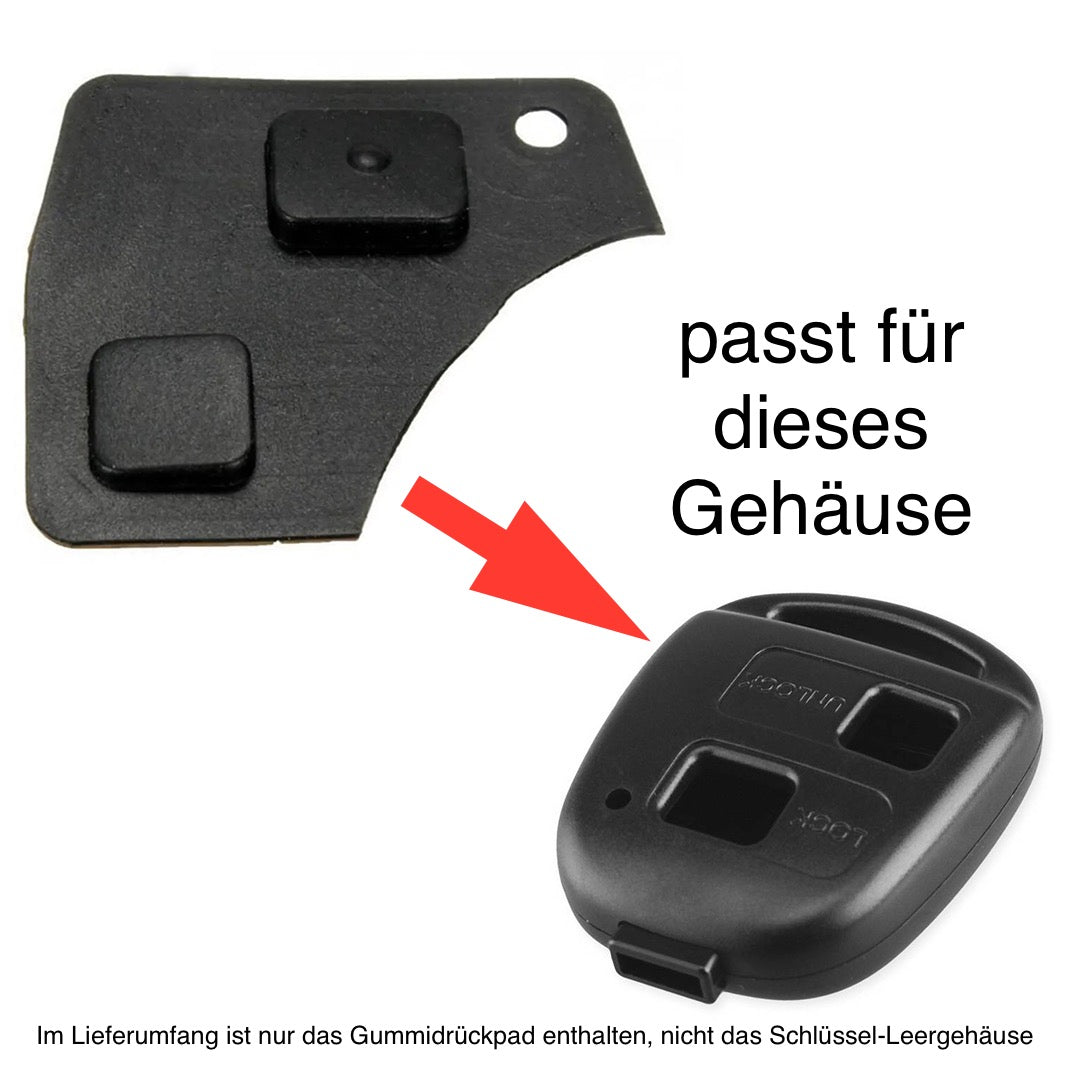 Autoschlüssel Drück Pad, Gummimatte für Funk Schlüssel passend für Toyota 2 Taster