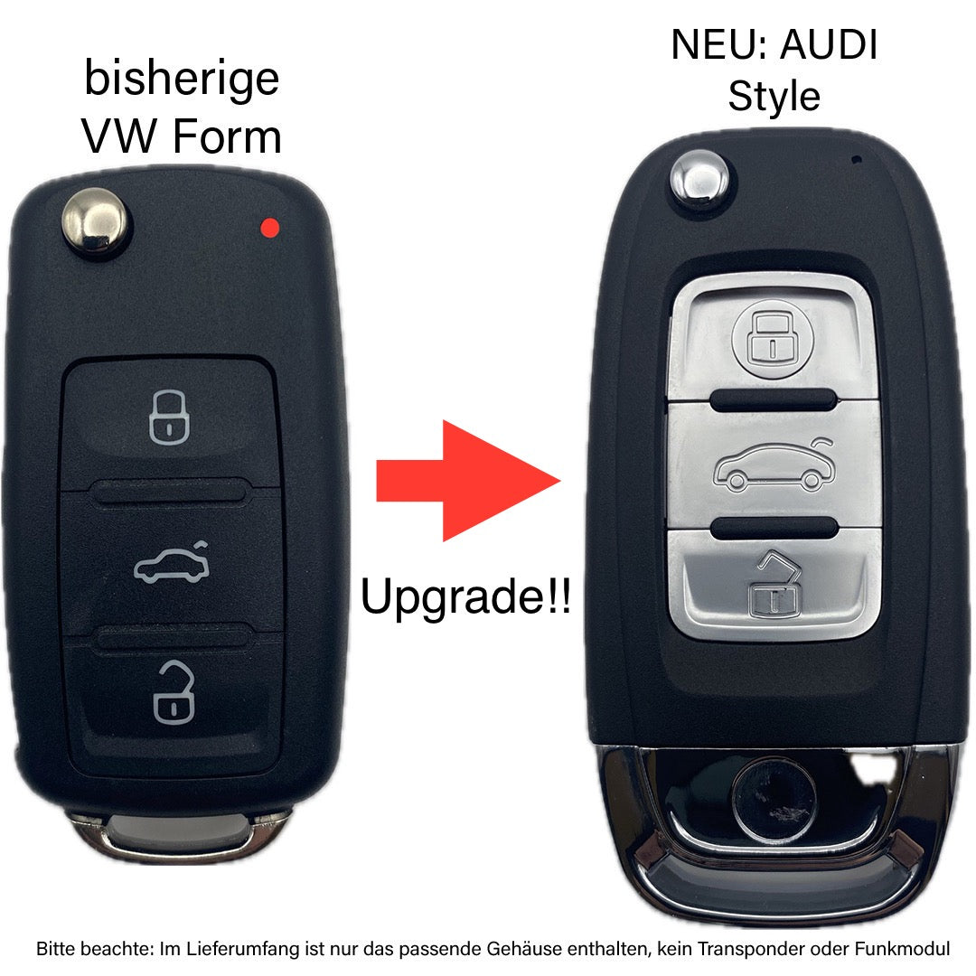 Audi VW Schlüssel Gehäuse Funk 2 Tasten