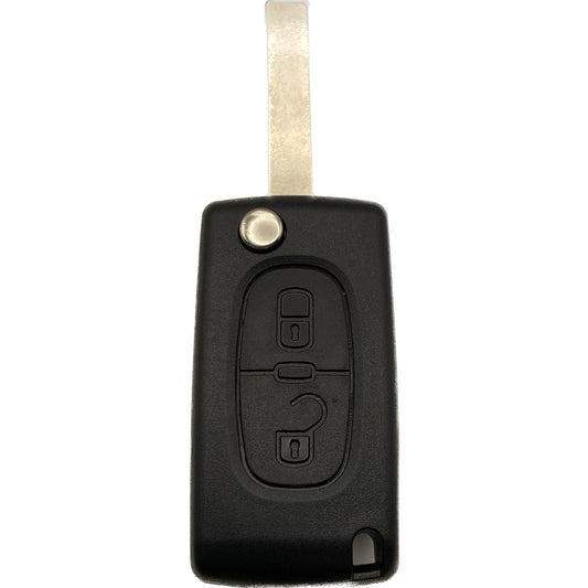 Autoschlüssel Gehäuse für Funk Klappschlüssel geeignet für Citroen, Peugeot 2 Tasten