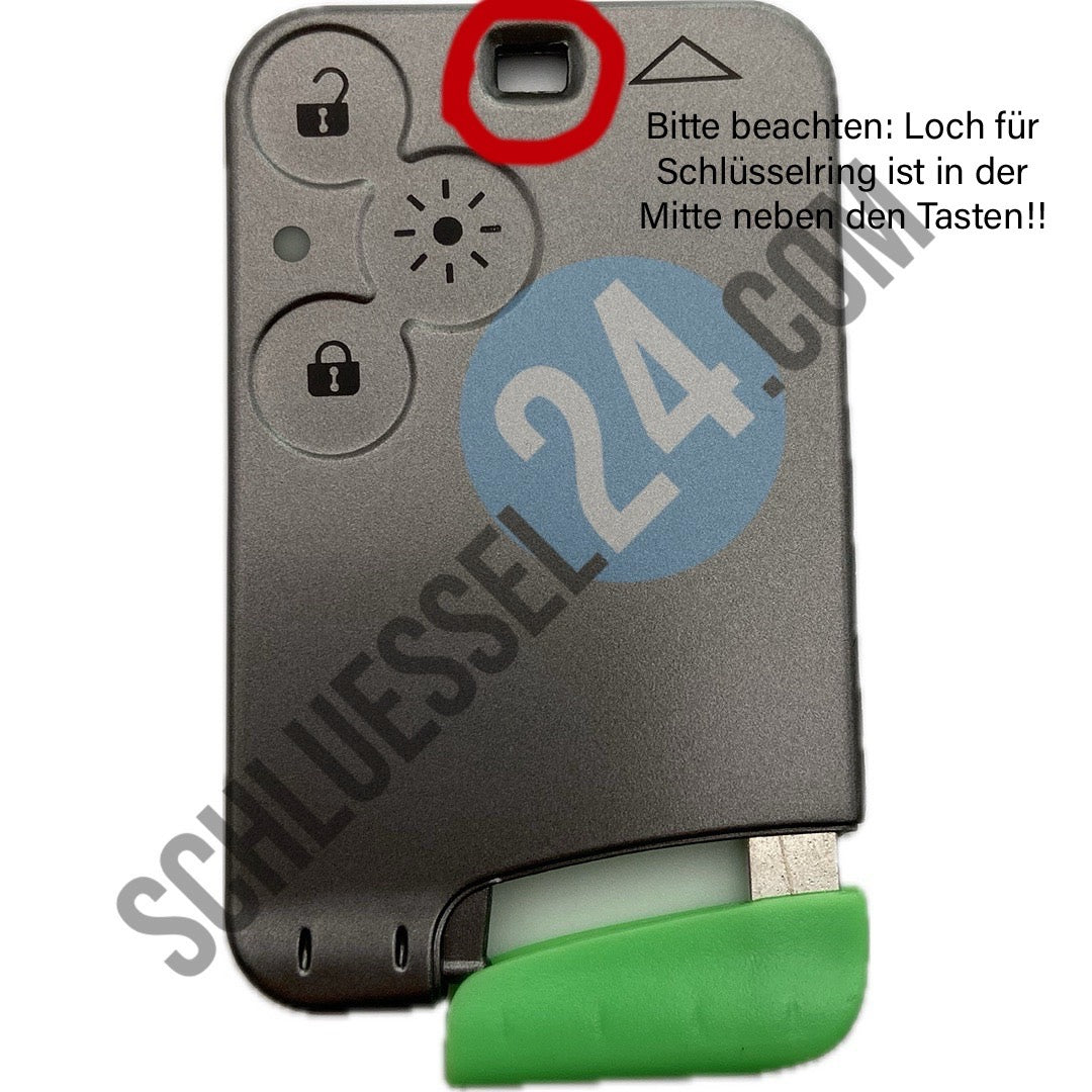 Kartenschlüssel silber, Autoschlüssel Gehäuse Funk geeignet für Renault Scenic II, Megane II, Velsatis, Espace 4, Laguna mit 3 Tasten