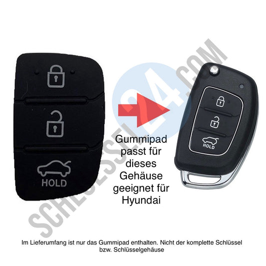 Autoschlüssel Gummitastatur für Funk Klappschlüssel geeignet für Hyundai und KIA