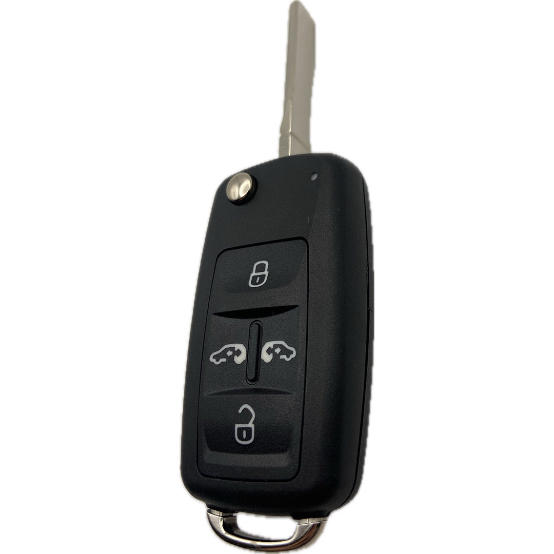 Autoschlüssel komplett mit Platine Funk Klappschlüssel kompatibel für VW 4 Tasten 5K0 837 202