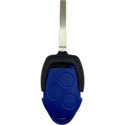 Kompletter Autoschlüssel, Funkschlüssel (blau) kompatibel mit FORD 3 Taster Tibbe, FO21, HU101