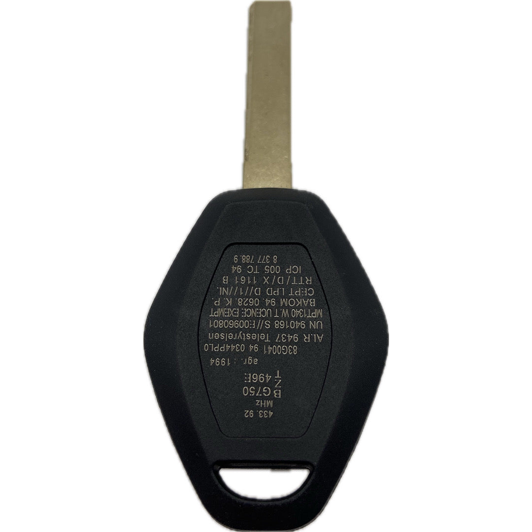 Autoschlüssel komplett Funk Schlüssel geeignet für 1er, 5er BMW 3 Taster 868 Mhz, CAS 2 System,