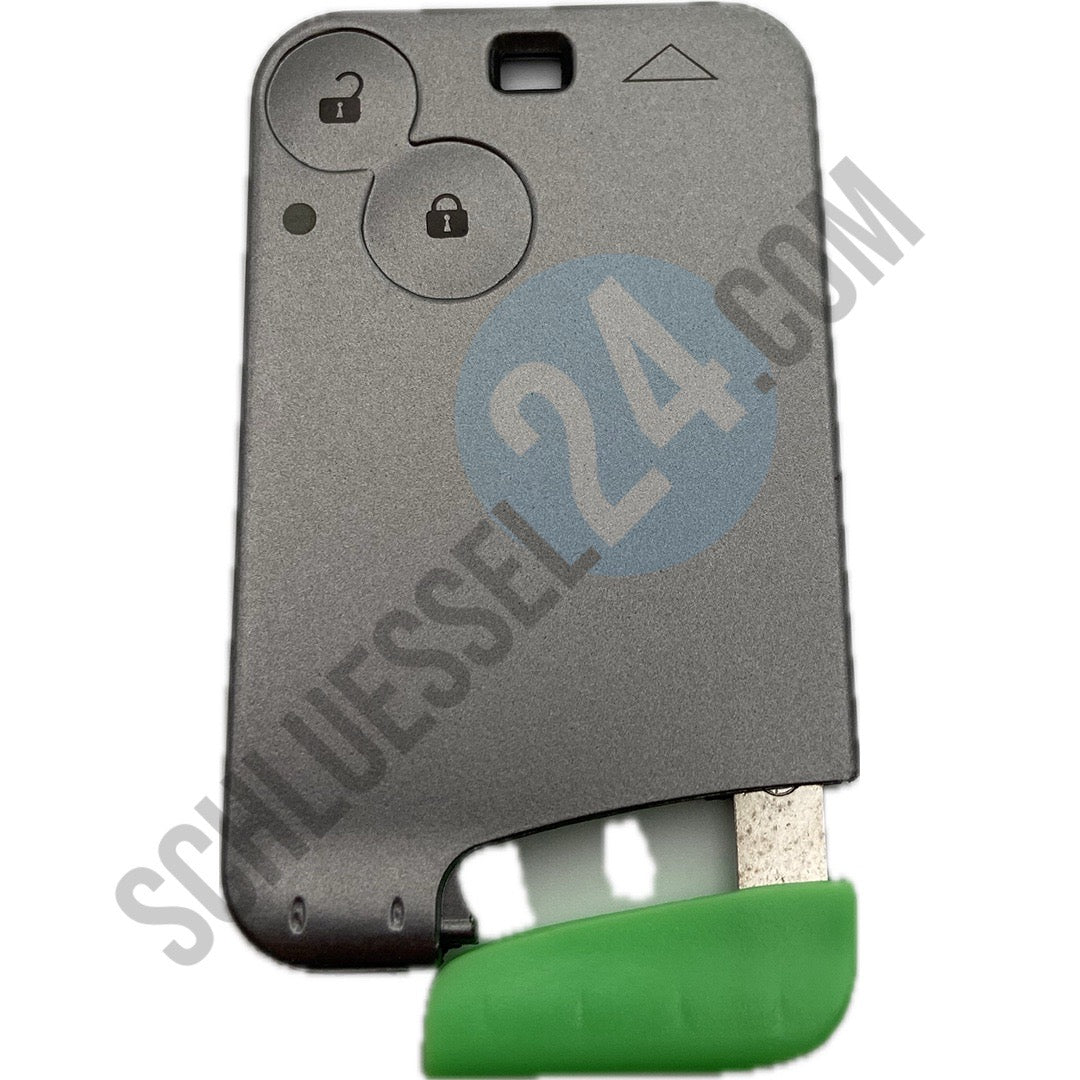 Kartenschlüssel silber, Autoschlüssel Gehäuse Funk geeignet für Renault Scenic II, Megane II, Laguna mit 2 Tasten