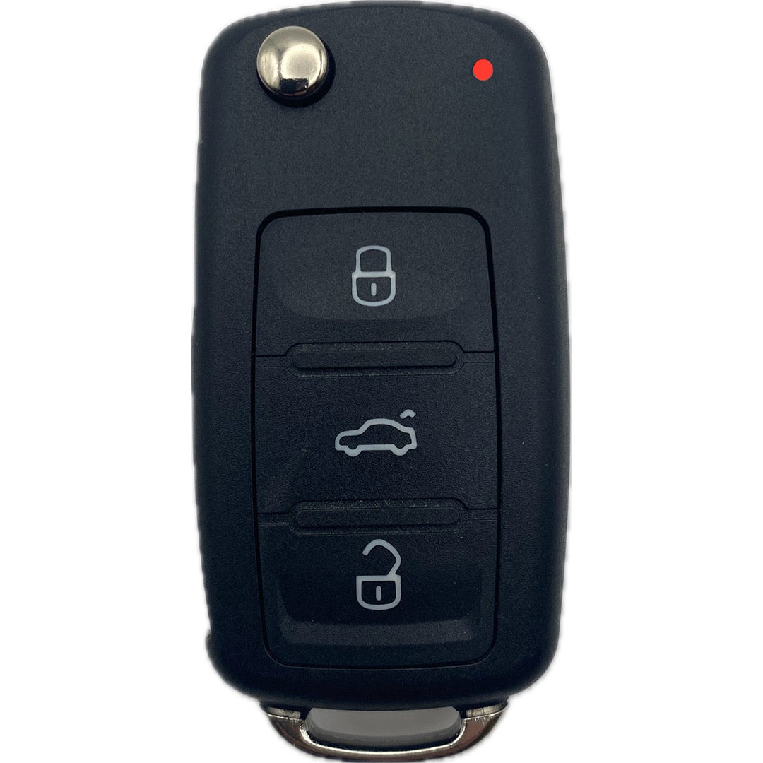 Autoschlüssel Gehäuse für Funk Klappschlüssel geeignet für VW 3 Tasten (LED oben)