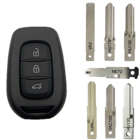 Autoschlüssel Gehäuse geeignet für Dacia, Renault für Funk Schlüssel 2 Taster oder 3 Taster