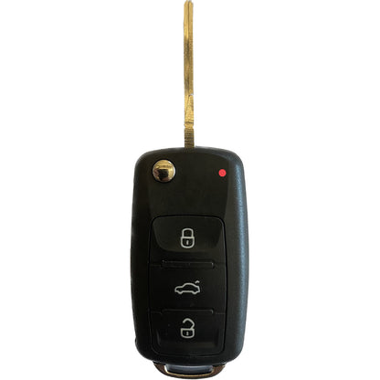 Autoschlüssel Gehäuse für Funk Klappschlüssel geeignet für VW 3 Tasten (LED oben)