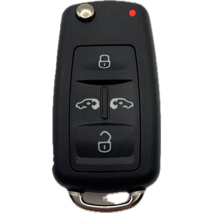 Autoschlüssel komplett mit Platine Funk Klappschlüssel kompatibel für VW 4 Tasten 5K0 837 202