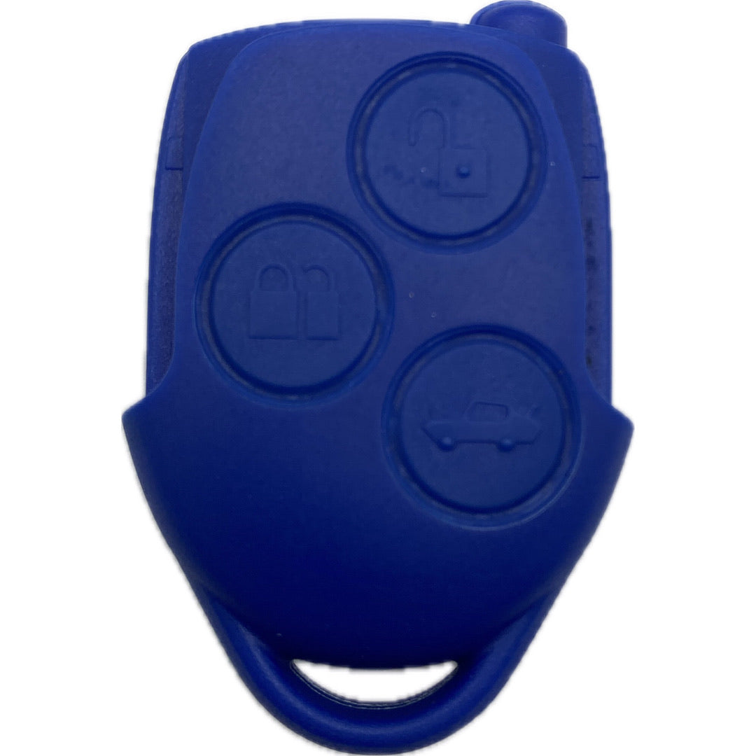 Kompletter Autoschlüssel, Funkschlüssel (blau) kompatibel mit FORD 3 Taster Tibbe, FO21, HU101