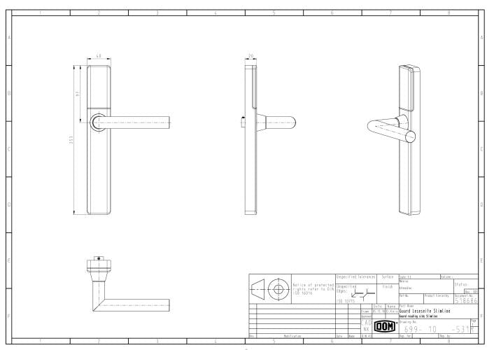 DOM ENiQ Guard Slimline Set einseitig lesend (mit mechanischem Innenbeschlag)