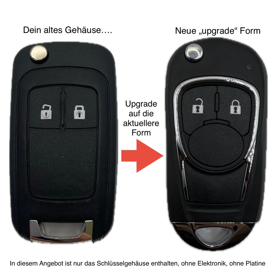 Opel Schlüsselgehäuse Upgrade geeignet für Opel (2009 - 2016) 2 oder 3 Taster