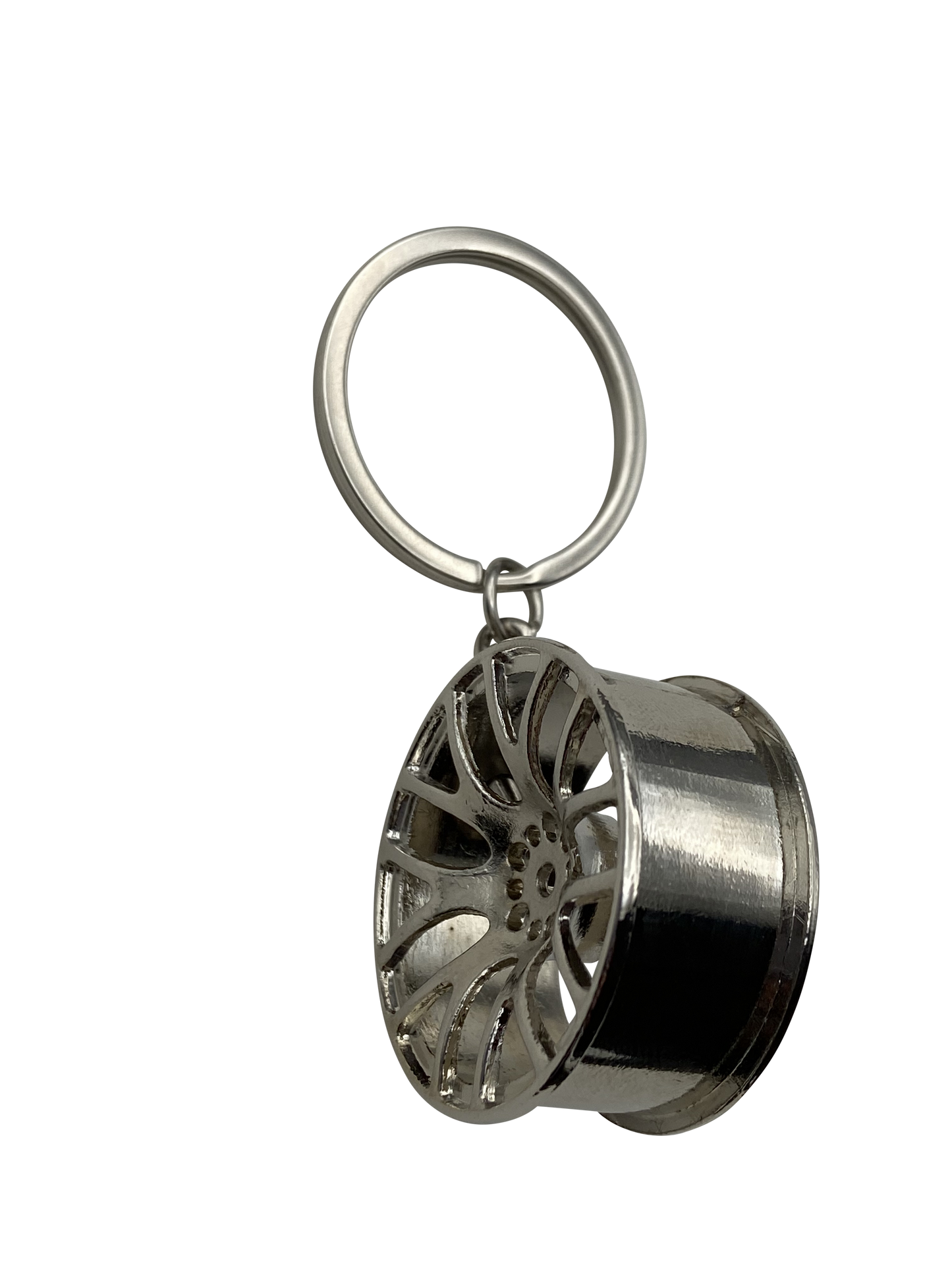 Schlüsselanhänger in Silber Felgendesign