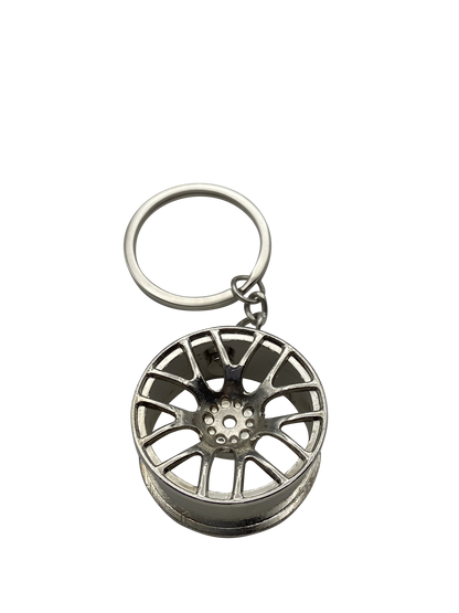 Schlüsselanhänger in Silber Felgendesign