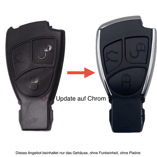 Autoschlüssel Gehäuse Upgrade (Chrom) geeignet für Mercedes Benz 3 Taster