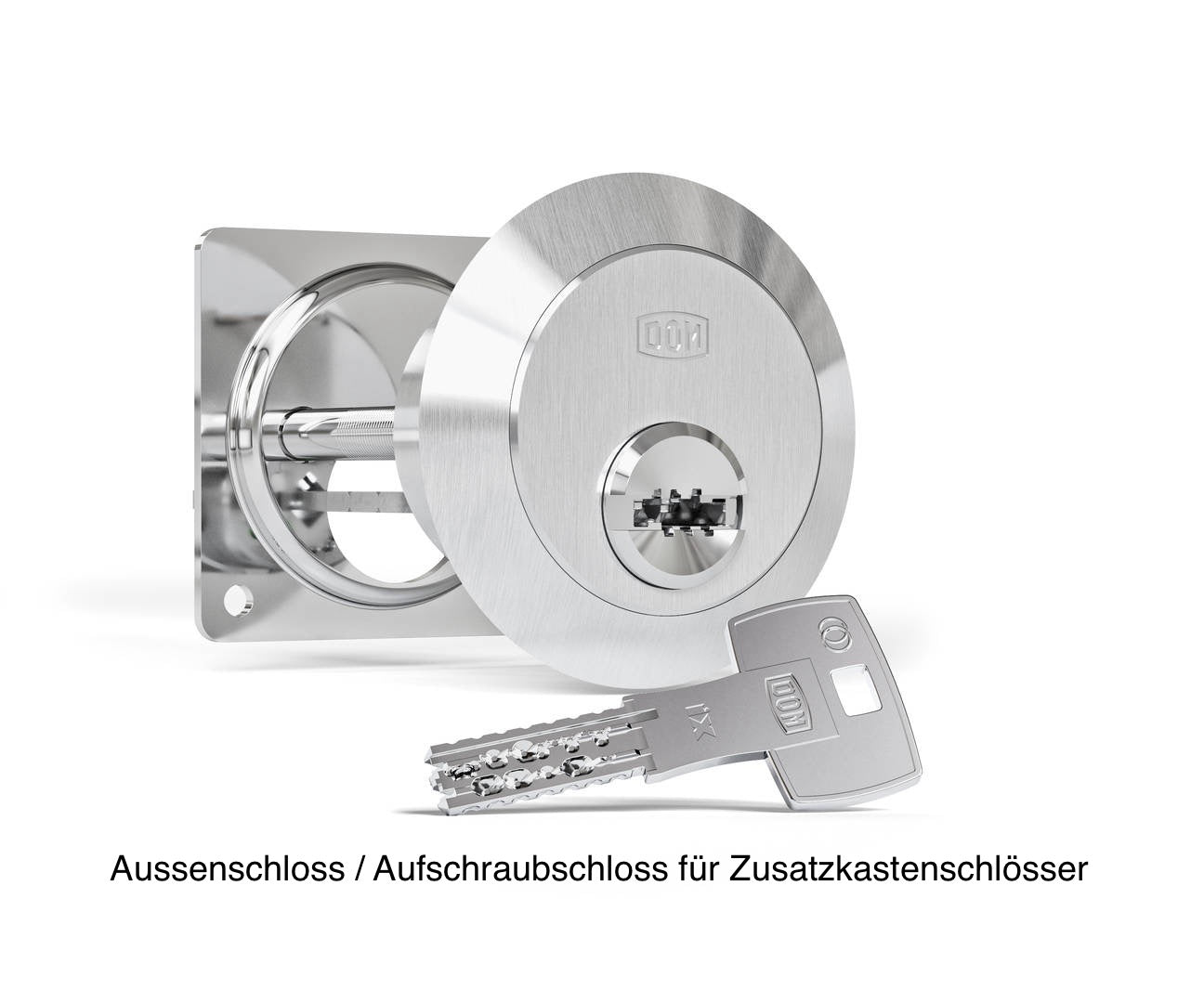 Aufschraubschloss DOM IX Twinstar mit Sicherungskarte, Wendeschlüssel, Doppelrolle, 2in1
