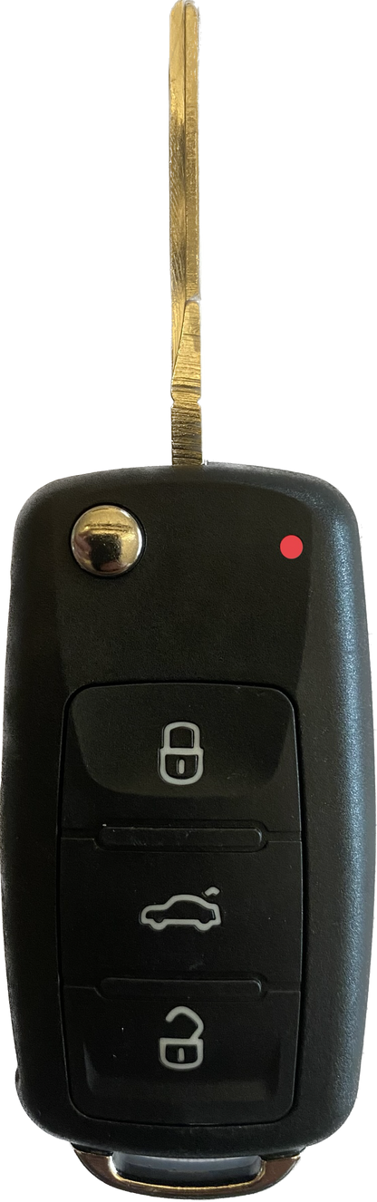 Autoschlüssel komplett mit Platine Funk Klappschlüssel kompatibel für VW 5 Tasten